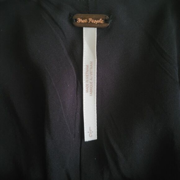 NWT Free People Black Floral Open Back Aries Mini Dress Or Tunic Size Large - Picture 7 of 11